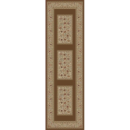 Concord Global 9 ft. 3 in. x 12 ft. 6 in. Ankara Floral Border - Brown 62388